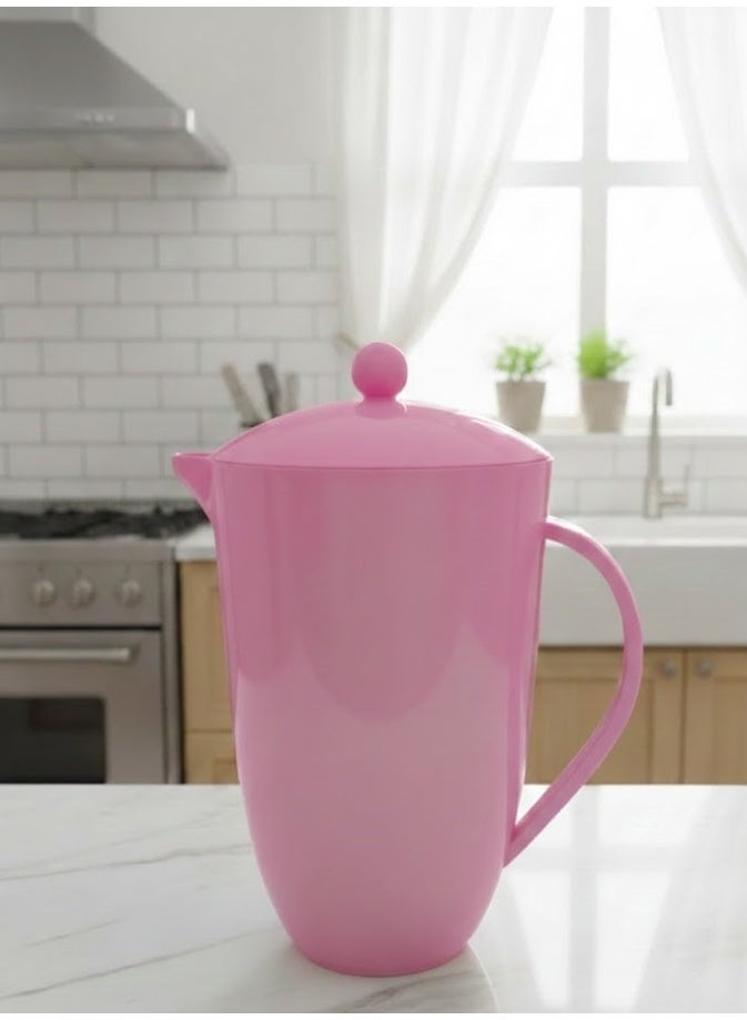 favilla Plastic serving jug with a sturdy handle – suitable for juices and water with a removable lid – practical kitchen design – Code 690, 2.6L capacity - Image 1